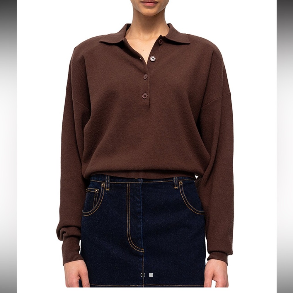 Ronny Kobo Ninette sweater brown size small